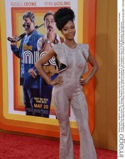 Cast member Yaya DaCosta attends the premiere of the motion picture comedy thriller The Nice Guys at the TCL Chinese Theatre in the Hollywood section of Los Angeles on May 10, 2016. Storyline: A private eye investigates the apparent suicide of a fading porn star in 1970s Los Angeles and uncovers a conspiracy.  LAP2016051039 JIMxRUYMEN