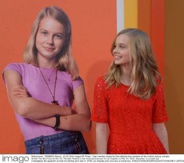 Cast member Angourie Rice attends the premiere of the motion picture comedy thriller The Nice Guys at the TCL Chinese Theatre in the Hollywood section of Los Angeles on May 10, 2016. Storyline: A private eye investigates the apparent suicide of a fading porn star in 1970s Los Angeles and uncovers a conspiracy.  LAP2016051049 JIMxRUYMEN