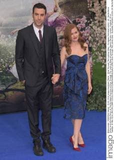 Alice Through The Looking Glass - European Premiere London. UK. Sacha Baron Cohen and wife Isla Fisher at The European Premiere of Alice Through The Looking Glass at Leicester Square Garden, London, England, UK on Tuesday 10 May 2016 LMK370-22697-071010 