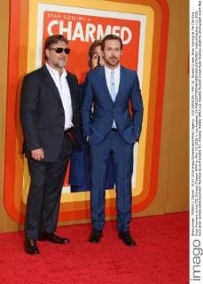 LOS ANGELES - MAY 10: Russell Crowe, Ryan Gosling at the The Nice Guys Premiere at the TCL Chinese Theater IMAX on May 10, 2016 in Los Angeles, CA  KathyxHutchins