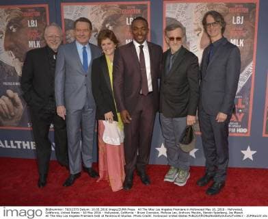 All The Way Los Angeles Premiere in Hollywood May 10, 2016 - Hollywood, California, United States - 10 May 2016 - Hollywood, California - Bryan Cranston, Melissa Leo, Anthony Mackie, Steven Spielberg, Jay Roach. All The Way Los Angeles Premiere held at Paramount Studios. Photo Credit: Hollywood United States - ZUMAa123
