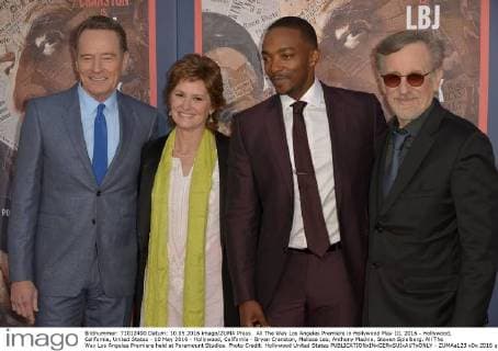 All The Way Los Angeles Premiere in Hollywood May 10, 2016 - Hollywood, California, United States - 10 May 2016 - Hollywood, California - Bryan Cranston, Melissa Leo, Anthony Mackie, Steven Spielberg. All The Way Los Angeles Premiere held at Paramount Studios. Photo Credit: Hollywood United States - ZUMAa123
