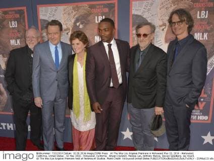 All The Way Los Angeles Premiere in Hollywood May 10, 2016 - Hollywood, California, United States - 10 May 2016 - Hollywood, California - Bryan Cranston, Melissa Leo, Anthony Mackie, Steven Spielberg, Jay Roach. All The Way Los Angeles Premiere held at Paramount Studios. Photo Credit: Hollywood United States - ZUMAa123