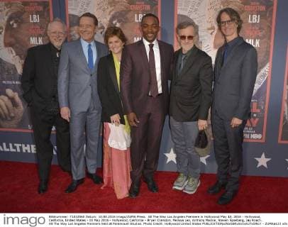 All The Way Los Angeles Premiere in Hollywood May 10, 2016 - Hollywood, California, United States - 10 May 2016 - Hollywood, California - Bryan Cranston, Melissa Leo, Anthony Mackie, Steven Spielberg, Jay Roach. All The Way Los Angeles Premiere held at Paramount Studios. Photo Credit: Hollywood United States - ZUMAa123
