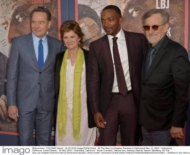 All The Way Los Angeles Premiere in Hollywood May 10, 2016 - Hollywood, California, United States - 10 May 2016 - Hollywood, California - Bryan Cranston, Melissa Leo, Anthony Mackie, Steven Spielberg. All The Way Los Angeles Premiere held at Paramount Studios. Photo Credit: Hollywood United States - ZUMAa123