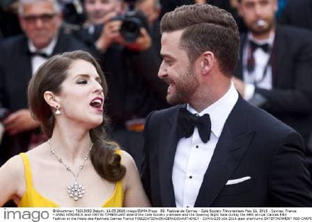 69. Festival de Cannes - Cafe Society Filmpremiere May 11, 2016 - Cannes, France - ANNA KENDRICK and JUSTIN TIMBERLAKE attend the Cafe Society premiere and the Opening Night Gala during the 69th annual Cannes Film Festival at the Palais des Festivals Cannes France  - ZUMAn230