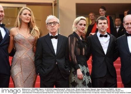 Blake Lively, Woody Allen, Kristen Stewart, Jesse Eisenberg CINEMA : 69 eme Festival de Cannes - Red Carpet - Cafe Society - 11 05 2016 LoicThebaudx 