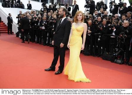 Jessica Chastain, Vincent Lindon CINEMA : 69 eme Festival de Cannes - Red Carpet - Cafe Society - 11 05 2016 LoicThebaudx 