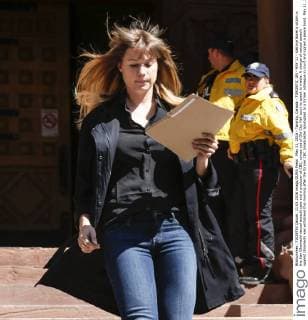 May 11, 2016 - Toronto, Canada - TORONTO, ON - MAY 11 - Kathryn Borel a victim in the Jian Ghomeshi sexual assault case and a producer at CBC, comes out of Old City Hall court to speak to media. A charge of sexual assault against Ghomeshi was withdrawn this morning after the former CBC broadcaster apologized to a former colleague in court and signed a peace bond. May 11, 2016. Toronto Canada  - ZUMAt14_