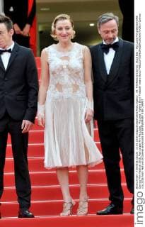 69. Filmfestival Cannes: Slack Bay - Ma Loute Filmpremiere 69th Cannes Film Festival 2016, Red carpet film Ma Loute . Pictured: Valeria Bruni Tedeschi wears Gucci  Cannes