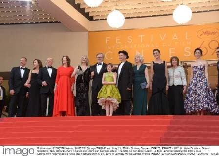 May 11, 2016 - Cannes, France - CANNES, FRANCE - MAY 14: Kate Capshaw, Steven Spielberg, Ruby Barnhill, Mark Rylance and Claire van Kampen attend The BFG (Le Bon Gros Geant - Le BGG) premiere during the 69th annual Cannes Film Festival at the Palais des Festivals on May 14, 2016 in Cannes, France Cannes France - ZUMAi09_