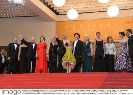May 11, 2016 - Cannes, France - CANNES, FRANCE - MAY 14: Kate Capshaw, Steven Spielberg, Ruby Barnhill, Mark Rylance and Claire van Kampen attend The BFG (Le Bon Gros Geant - Le BGG) premiere during the 69th annual Cannes Film Festival at the Palais des Festivals on May 14, 2016 in Cannes, France Cannes France - ZUMAi09_