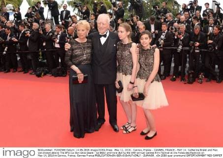 May 11, 2016 - Cannes, France - CANNES, FRANCE - MAY 14: Catherine Brelet and Max Von Sydow attend The BFG (Le Bon Gros Geant - Le BGG) premiere during the 69th annual Cannes Film Festival at the Palais des Festivals on May 14, 2016 in Cannes, France. Cannes France - ZUMAi09_