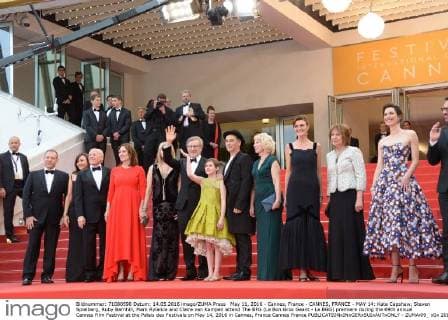 May 11, 2016 - Cannes, France - CANNES, FRANCE - MAY 14: Kate Capshaw, Steven Spielberg, Ruby Barnhill, Mark Rylance and Claire van Kampen attend The BFG (Le Bon Gros Geant - Le BGG) premiere during the 69th annual Cannes Film Festival at the Palais des Festivals on May 14, 2016 in Cannes, France Cannes France - ZUMAi09_