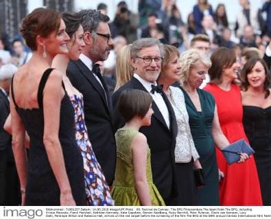 69. Festival de Cannes: The BFG Filmpremiere The team from The BFG, including Kristie Macosko, Frank Marshall, Kathleen Kennedy, Kate Capshaw, Steven Spielberg, Ruby Barnhill, Mark Rylance, Claire van Kampen, Lucy Dahl, Penelope Wilton and Rebecca Hall, arrives on the red carpet before the screening of the film The BFG at the 69th annual Cannes International Film Festival in Cannes, France on May 14, 2016. CAN20160514809 DAVIDxSILPA