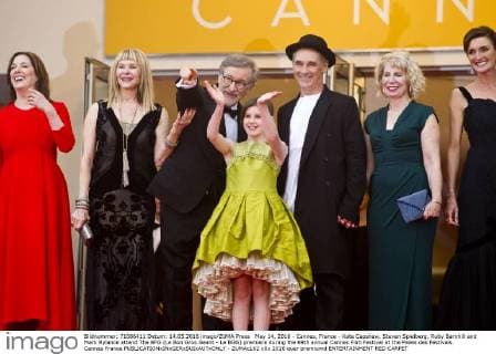 May 14, 2016 - Cannes, France - Kate Capshaw, Steven Spielberg, Ruby Barnhill and Mark Rylance attend The BFG (Le Bon Gros Geant - Le BGG) premiere during the 69th annual Cannes Film Festival at the Palais des Festivals. Cannes France - ZUMAc162