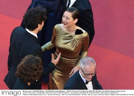 207671 Clement Prioli Starface 2016-05-15 Etats-Unis 69ème Festival International du Film de Cannes. Montee des marches du film Le Mal de Pierres , vue depuis la terrasse de la Cinefondation. 69th Annual Cannes Film Festival. Red Carpet of the movie « Le Mal de Pierres , view from de CineFondation Terrass. Garrel, Louis; Cotillard, Marion  Copyright: xClementxPriolix STAR_207671_047