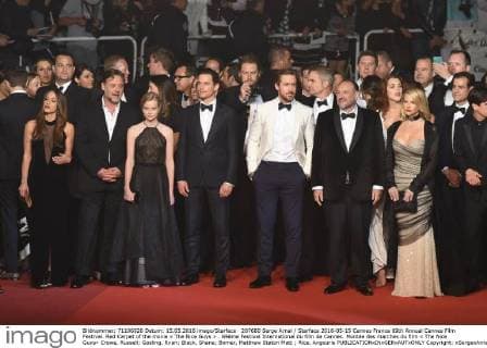 207680 Serge Arnal Starface 2016-05-15 Cannes France 69th Annual Cannes Film Festival. Red Carpet of the movie « The Nice Guys » . 69ème Festival International du film de Cannes. Montée des marches du film « The Nice Guys» Crowe, Russell; Gosling, Ryan; Black, Shane; Bomer, Matthew Staton Matt ; Rice, Angourie  Copyright: xSergexArnalx xStarfacex STAR_207680_005