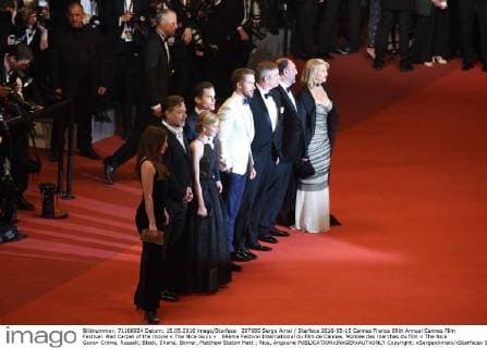 207680 Serge Arnal Starface 2016-05-15 Cannes France 69th Annual Cannes Film Festival. Red Carpet of the movie « The Nice Guys » . 69ème Festival International du film de Cannes. Montée des marches du film « The Nice Guys» Crowe, Russell; Black, Shane; Bomer, Matthew Staton Matt ; Rice, Angourie  Copyright: xSergexArnalx xStarfacex STAR_207680_009