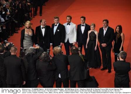 207680 Serge Arnal Starface 2016-05-15 Cannes France 69th Annual Cannes Film Festival. Red Carpet of the movie « The Nice Guys » . 69ème Festival International du film de Cannes. Montée des marches du film « The Nice Guys» Crowe, Russell; Gosling, Ryan; Black, Shane; Bomer, Matthew Staton Matt ; Rice, Angourie  Copyright: xSergexArnalx xStarfacex STAR_207680_012