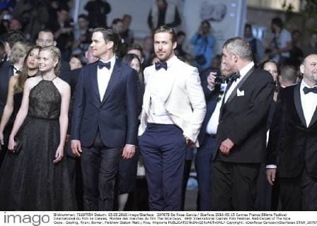 207678 De Rosa-Garcia Starface 2016-05-15 Cannes France 69ème Festival International du Film de Cannes. Montée des marches du film The Nice Guys . 69th International Cannes Film Festival. Red Carpet of The Nice Guys . Gosling, Ryan; Bomer, Matthew Staton Matt ; Rice, Angourie  Copyright: xDexRosa-Garciax xStarfacex STAR_207678_020