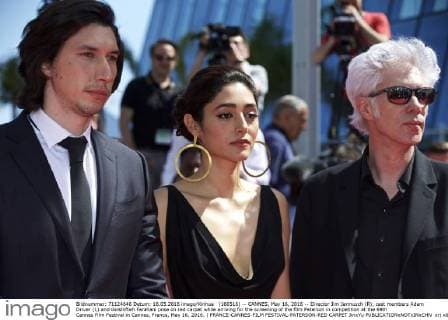 (160516) -- CANNES, May 16, 2016 -- Director Jim Jarmusch (R), cast members Adam Driver (L) and Golshifteh Farahani pose on red carpet while arriving for the screening of the film Paterson in competition at the 69th Cannes Film Festival in Cannes, France, May 16, 2016. ) FRANCE-CANNES-FILM FESTIVAL-PATERSON-RED CARPET JinxYu 