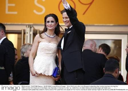 Colin Firth and wife Livia Giuggioli attending the Loving premiere during the 69th Cannes Film Festival at the Palais des Festivals in Cannes on May 16, 2016 Foto:xD.xBedrosianx xFuturexImage