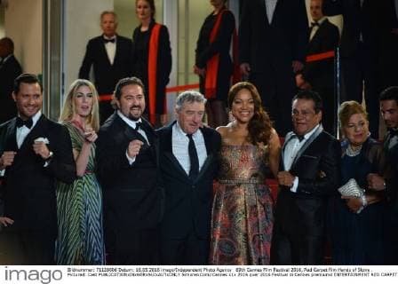 69th Cannes Film Festival 2016, Red Carpet film Hands of Stone . Pictured: Cast  SimonexComi Cannes