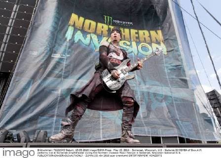 May 15, 2016 - Somerset, Wisconsin, U.S - Guitarist DJ ASHBA of Sixx:A.M. performs live at Somerset Amphitheater during the Northern Invasion Music Festival in Somerset, Wisconsin Somerset U.S. - ZUMAs135