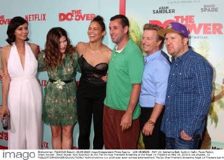 LOS ANGELES - MAY 16: Catherine Bell, Kathryn Hahn, Paula Patton, Adam Sandler, David Spade, Nick Swardson at the The Do-Over Premiere Screening at the Regal 14 Theaters on May 16, 2016 in Los Angeles, CA  KathyxHutchins