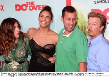 LOS ANGELES - MAY 16: Kathryn Hahn, Paula Patton, Adam Sandler, David Spade at the The Do-Over Premiere Screening at the Regal 14 Theaters on May 16, 2016 in Los Angeles, CA  KathyxHutchins