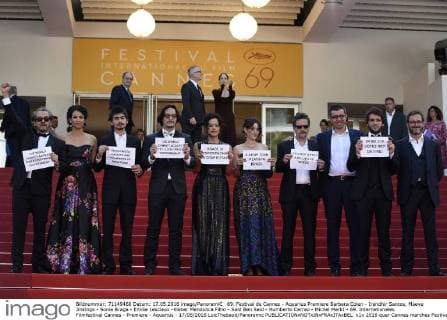69. Festival de Cannes - Aquarius Premiere Barbara Colen - Irandhir Santos, Maeve Jinkings - Sonia Braga - Emilie Lesclaux -Kleber Mendonca Filho - Said Ben Said - Humberto Carrao - Michel Merkt - 69. Internationales Filmfestival Cannes - Premiere - Aquarius - 17 05 2016 LoicThebaud Panoramic 