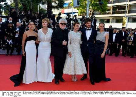 69th Cannes Film Festival 2016, Red Carpet film Julieta . Pictured: Pedro Almodovar, cast  SimonexComi Cannes