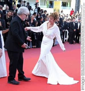 Pedro Almodovar and Emma Suarez arrive on the red carpet before the screening of the film Julieta at the 69th annual Cannes International Film Festival in Cannes, France on May 17, 2016.  CAN20160517852 DAVIDxSILPA