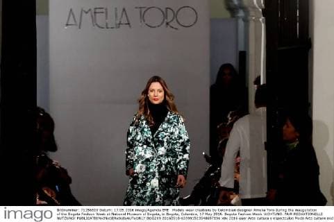 Models wear creations by Colombian designer Amelia Toro during the inauguration of the Bogota Fashion Week at National Museum of Bogota, in Bogota, Colombia, 17 May 2016. Bogota Fashion Week !ACHTUNG: NUR REDAKTIONELLE NUTZUNG!  BOG209 20160518-635991523548657196