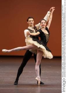 Paris Opera Ballet principal dancers Hugo Marchand (L) and Hannah O Neill perform in a scene from Italian composer Cesare Pugni s La Esmeralda ballet as part of a gala concert given by the nominees of Benois de la Danse-2016 on the New Stage of the Bolshoi Theatre in Moscow, Russia, May 17, 2016. Sergei Bobylev TASS  TS0237FF