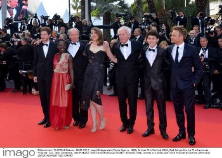 69th Cannes Film Festival 2016, Red Carpet film La Fille Inconnue . Pictured: Luc, Jean Dardenne, cast  SimonexComi Cannes