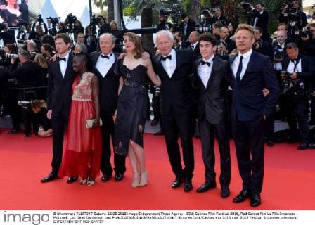 69th Cannes Film Festival 2016, Red Carpet film La Fille Inconnue . Pictured: Luc, Jean Dardenne, cast  SimonexComi Cannes