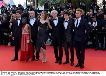 69th Cannes Film Festival 2016, Red Carpet film La Fille Inconnue . Pictured: Luc, Jean Dardenne, cast  SimonexComi Cannes