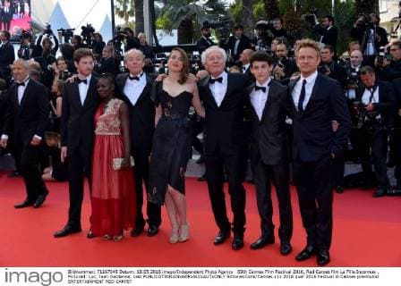 69th Cannes Film Festival 2016, Red Carpet film La Fille Inconnue . Pictured: Luc, Jean Dardenne, cast  SimonexComi Cannes