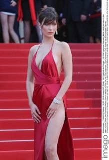 69. Festival de Cannes - La Fille Inconnue Premiere Bella Hadid arrives on the steps of the Palais des Festivals before the screening of the film La Fille Inconnue (The Unknown Girl) during the 69th annual Cannes International Film Festival in Cannes, France on May 18, 2016.  CAN20160518805 DAVIDxSILPA