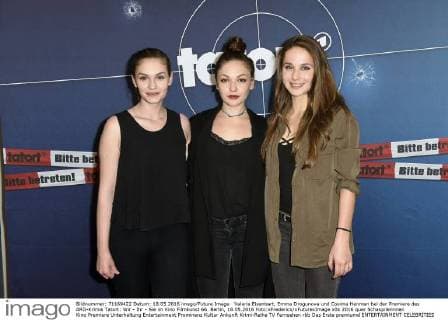 Valeria Eisenbart, Emma Drogunova und Cosima Henman bei der Premiere des ARD-Krimis Tatort: Wir - Ihr - Sie im Kino Filmkunst 66. Berlin, 18.05.2016 Foto:xFredericx xFuturexImage
