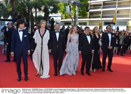 69. Festival de Cannes: Graduation Filmpremiere 69th Cannes Film Festival 2016, Red Carpet film Bacalaureat . Pictured: Cast  SimonexComi Cannes