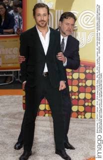 May 19, 2016 - London, London, UK - RYAN GOSLING and RUSSELL CROWE attend The Nice Guys UK film premiere. London, UK. London UK  - ZUMAl94_