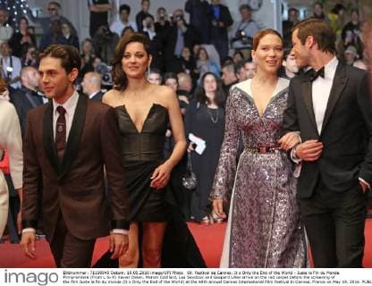 69. Festival de Cannes: It s Only the End of the World - Juste la Fin du Monde Filmpremiere (From L to R) Xavier Dolan, Marion Cotillard, Lea Seydoux and Gaspard Ulliel arrive on the red carpet before the screening of the film Juste la fin du monde (It s Only the End of the World) at the 69th annual Cannes International Film Festival in Cannes, France on May 19, 2016.  CAN20160519811 DAVIDxSILPA