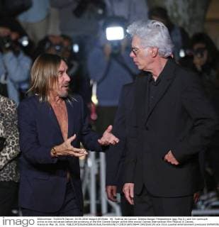69. Festival de Cannes: Gimme Danger Filmpremiere Iggy Pop (L) and Jim Jarmusch arrive on the red carpet before the screening of the film Gimme Danger at the 69th annual Cannes International Film Festival in Cannes, France on May 19, 2016.  CAN20160519844 DAVIDxSILPA