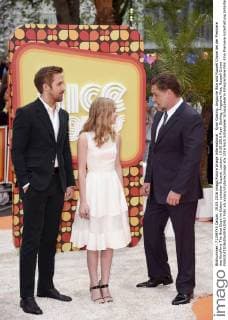 Ryan Gosling, Angourie Rice und Russell Crowe bei der Premiere des Kinofilms The Nice Guys im Odeon Leicester Square. London, 19.05.2016 Ryan Gosling, Angourie Rice, Russell Crowe  Foto:xS.xVasx xFuturexImage