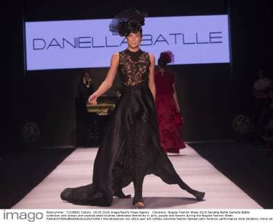 Colombia: Bogota Fashion Week 2016 Daniella Batlle Daniella Batlle collection with classic and sophisticated touches celebrates femininity in pink, purple and flowers during the Bogota Fashion Week.  DanielxGarzon