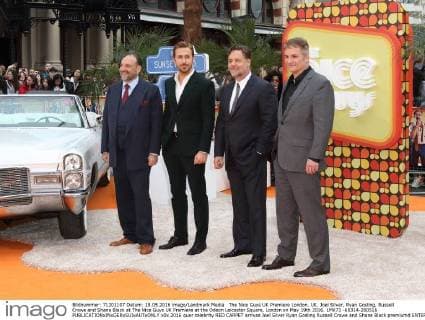 The Nice Guys UK Premiere London, UK. Joel Silver, Ryan Gosling, Russell Crowe and Shane Black at The Nice Guys UK Premiere at the Odeon Leicester Square, London on May 19th 2016. LMK73 -60314-200516 