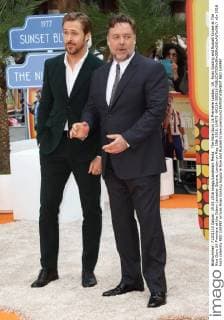 The Nice Guys UK Premiere London, UK. Ryan Gosling and Russell Crowe at The Nice Guys UK Premiere at the Odeon Leicester Square, London on May 19th 2016. LMK73 -60314-200516 